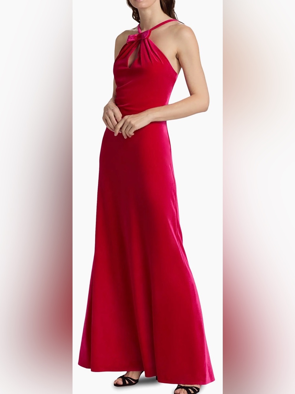 Pink Velvet Halter Gown 10 As It May Louise Black Tie Wedding Formal NWT $545